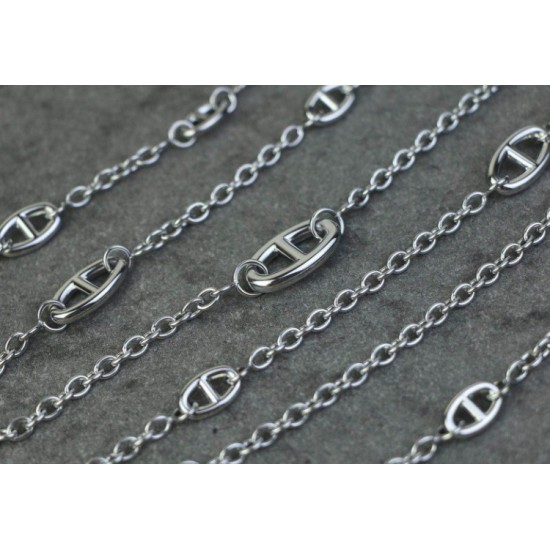 Hermes quality, stainless steel, Hermes De Ancre chain, necklace