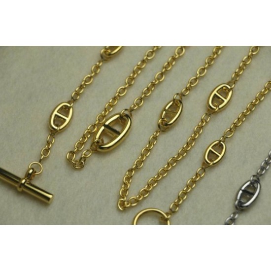 Hermes quality, stainless steel, Hermes De Ancre chain, necklace