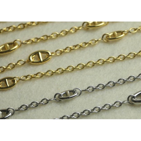 Hermes quality, stainless steel, Hermes De Ancre chain, necklace