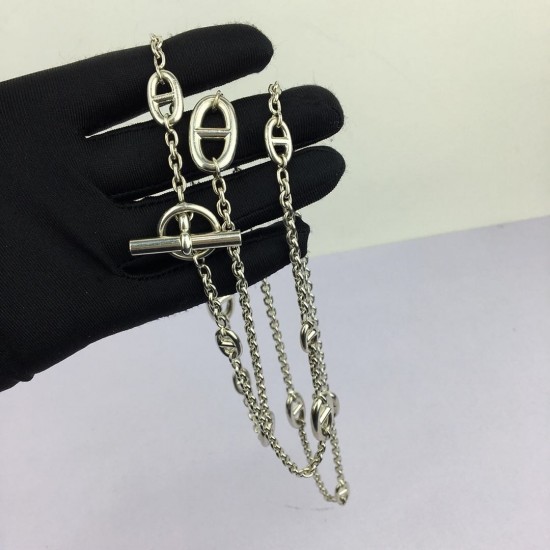 Hermes quality, stainless steel, Hermes De Ancre chain, necklace