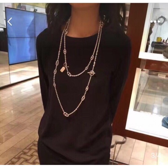 Hermes quality, stainless steel, Hermes De Ancre chain, necklace