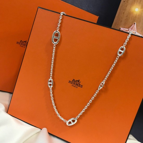 Hermes quality, stainless steel, Hermes De Ancre chain, necklace