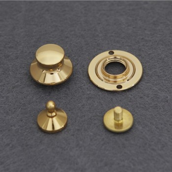 Japanese solid brass 18K real gold plating hardware cap spring lock