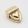Japanese solid brass 18K real gold plating hardware heart lock