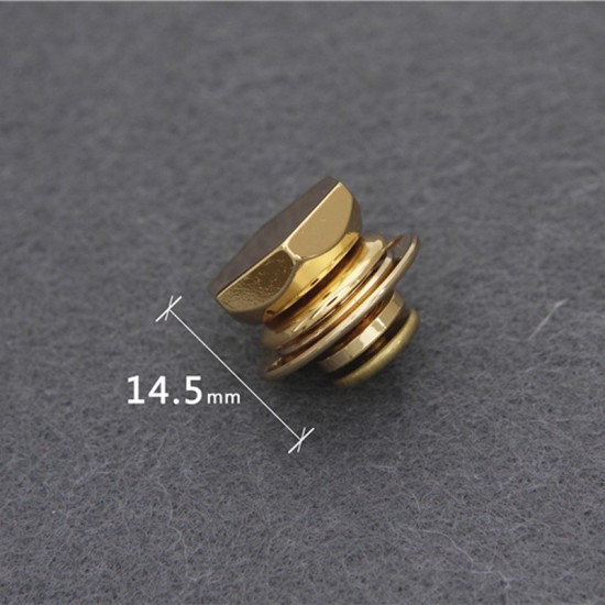 Japanese solid brass 18K real gold plating hardware hexagon spring lock Japanese solid brass 18K real gold plating hardware hexagon spring lock