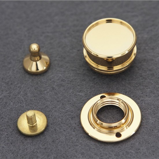 Japanese solid brass 18K real gold plating hardware round spring lock