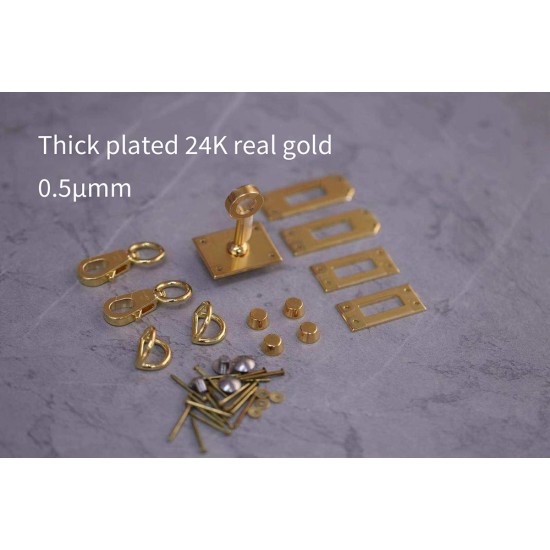 Palladium and thick 24K real gold plated Hermes hardware kit