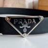 Prada waist belt buckle 35mm black and blue