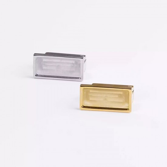 Stainless steel DIY inlay leather square and round bag lock Stainless steel DIY inlay leather square and round bag lock