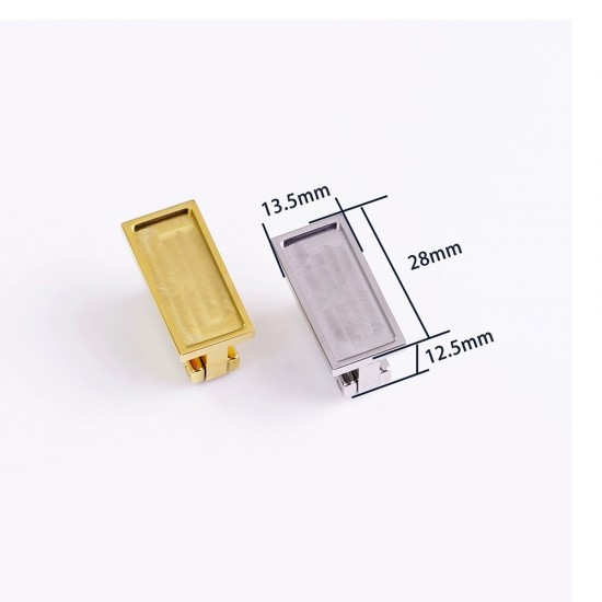 Stainless steel DIY inlay leather square and round bag lock Stainless steel DIY inlay leather square and round bag lock