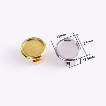 Stainless steel DIY inlay leather square and round bag lock Stainless steel DIY inlay leather square and round bag lock