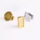 Stainless steel DIY inlay leather square and round bag lock Stainless steel DIY inlay leather square and round bag lock