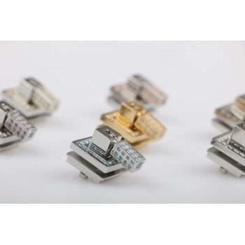 Stainless steel SWAROVSKI fold lock