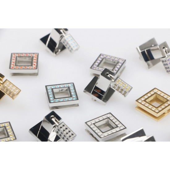 Stainless steel SWAROVSKI fold lock