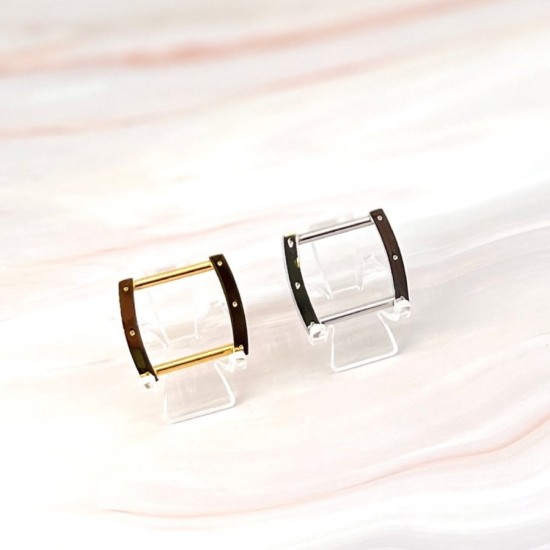 4pc/lot stainless steel arc square ring