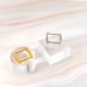 4pc/lot stainless steel arc square ring