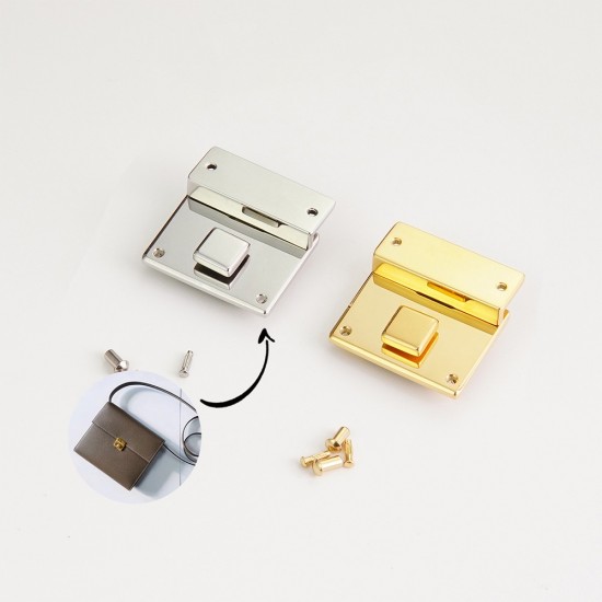 Stainless steel clic square bag lock without logo