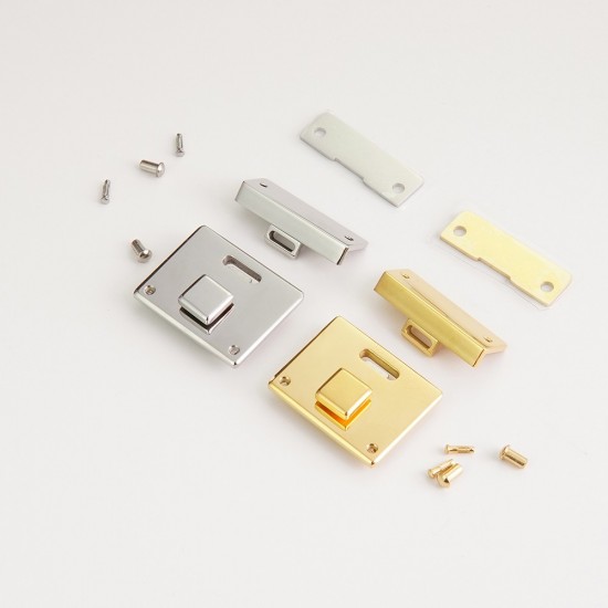 Stainless steel clic square bag lock without logo