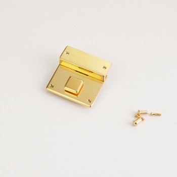 Stainless steel clic square bag lock without logo