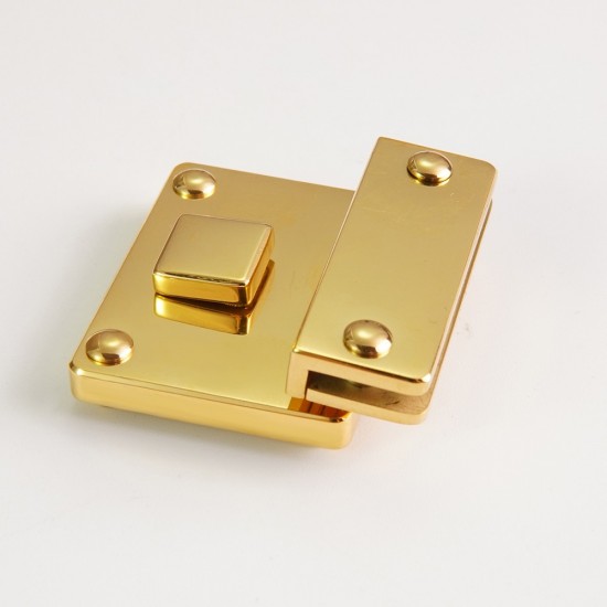 Stainless steel clic style square bag lock