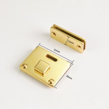 Stainless steel clic style square bag lock