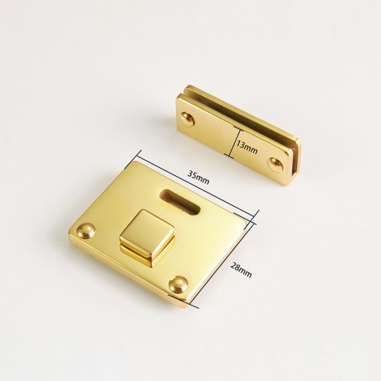 Stainless steel clic style square bag lock