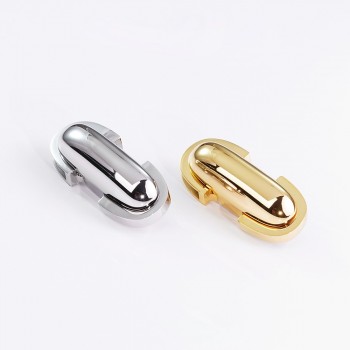 Stainless steel ellipses curved face twist bag lock