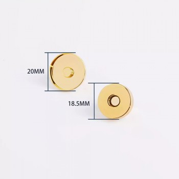 Solid brass full lid magnetic button, 20mm, 5pc/lot