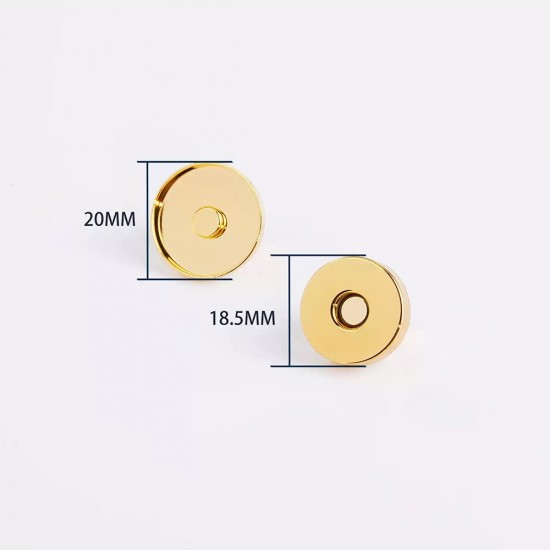 Solid brass full lid magnetic button, 20mm, 5pc/lot