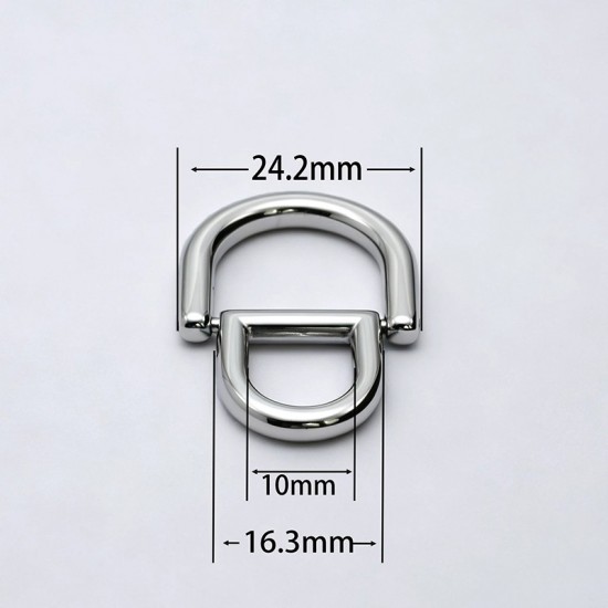 High quality stainless steel moveable double D-ring, 2pc/lot