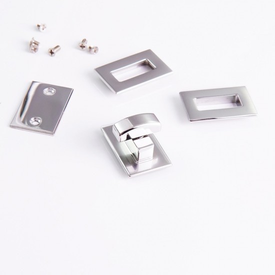 Stainless steel rectangle curved face twist bag lock
