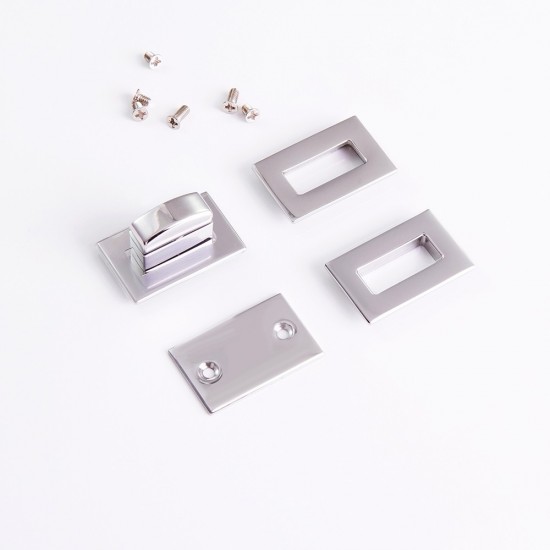 Stainless steel rectangle curved face twist bag lock