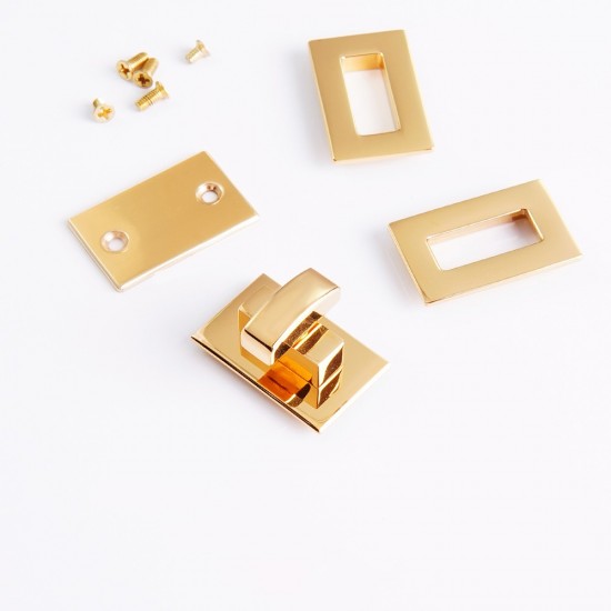 Stainless steel rectangle curved face twist bag lock