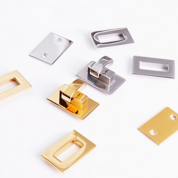 Stainless steel rectangle curved face twist bag lock