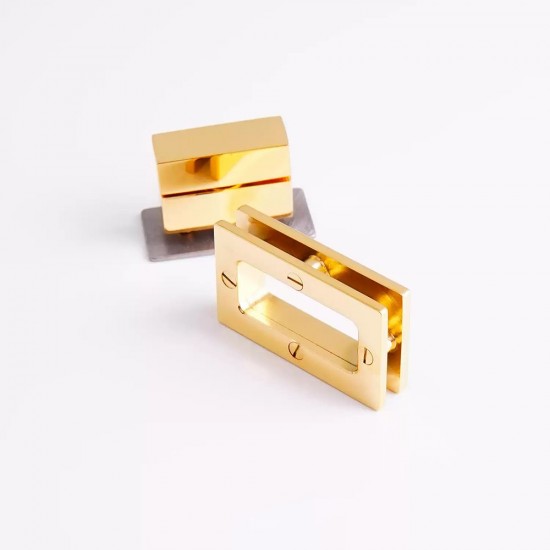 Stainless steel rectangle flat face twist bag lock
