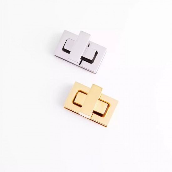 Stainless steel rectangle flat face twist bag lock