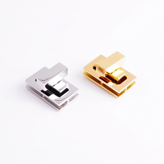 Stainless steel rectangle flat face twist bag lock