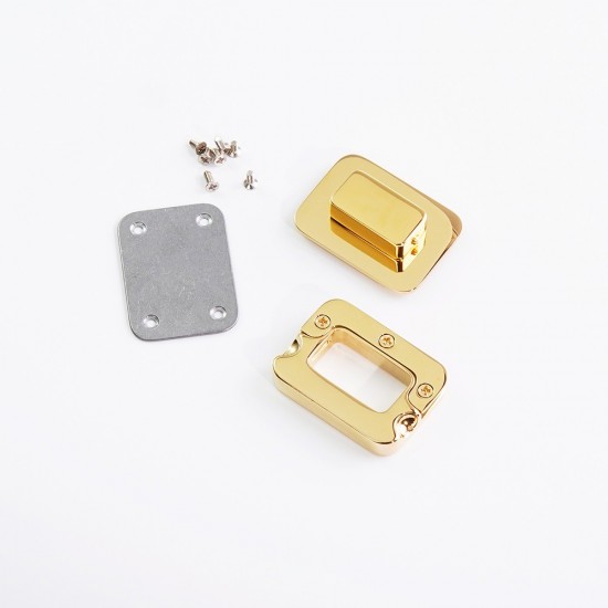 Stainless steel rectangle spring latch bag lock