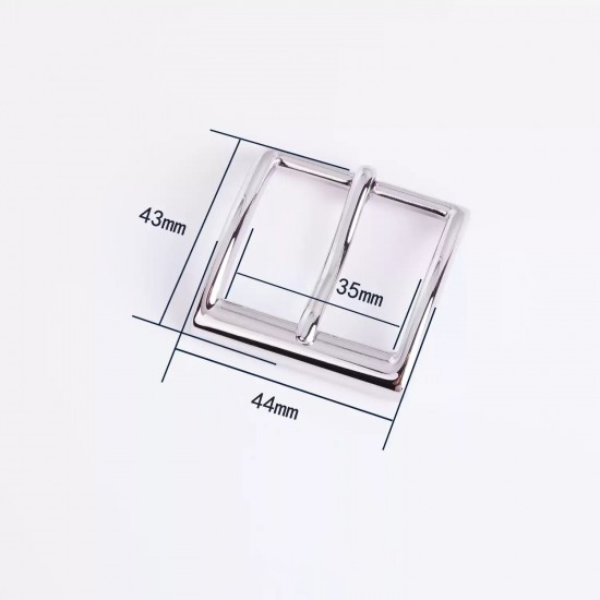 Stainless steel square curved needle waist belt buckle 35mm