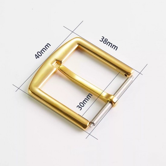 Stainless steel square top edge curved needle waist belt buckle 30mm, 2pc/lot