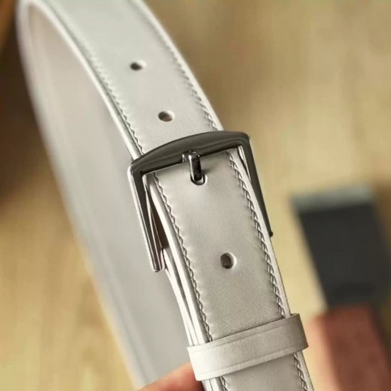 Stainless steel square top edge curved needle waist belt buckle 30mm, 2pc/lot