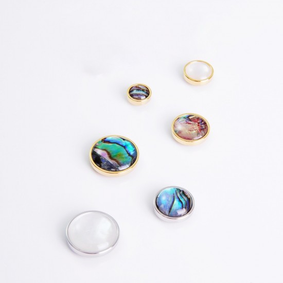 Stainless steel shell decoration buttons, 5pc/lot