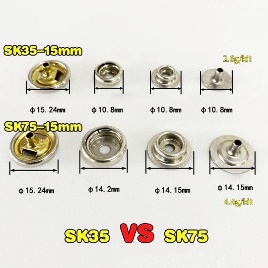 Japan YKK O-spring snap SK35 SK75, 100pc/lot