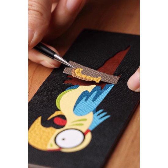 CNC carved surprised parrot leather die