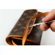 leather crochet hook, leather hook needle, bag repair, return stitches by hand
