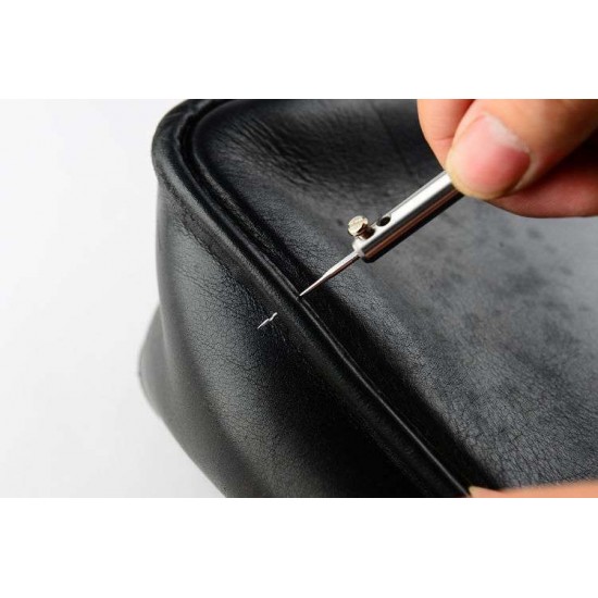leather crochet hook, leather hook needle, bag repair, return stitches by hand