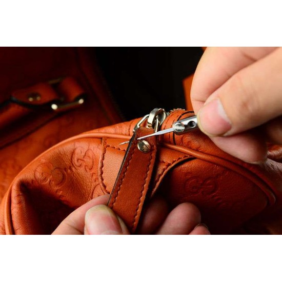 leather crochet hook, leather hook needle, bag repair, return stitches by hand