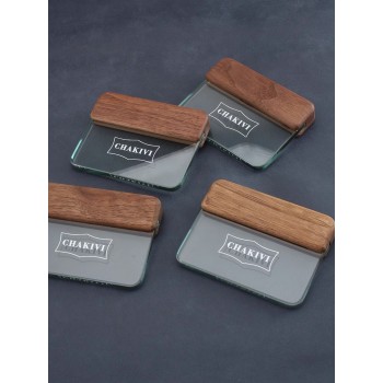 Wood handle glass board