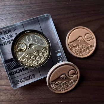 Fujiyama, Great wave, Dharma, Ninjia mask leather stamp with leather die Fujiyama, Great wave, Dharma, Ninjia mask leather stamp with leather die