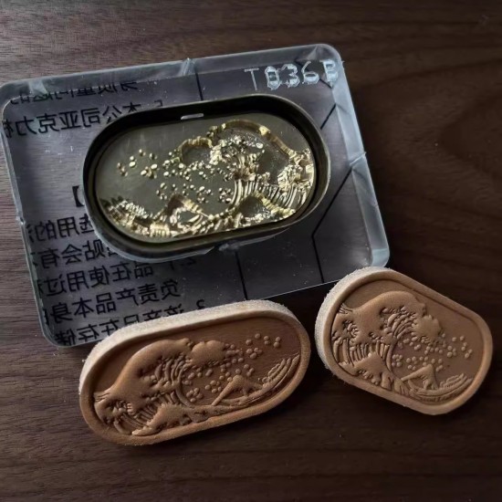 Fujiyama, Great wave, Dharma, Ninjia mask leather stamp with leather die Fujiyama, Great wave, Dharma, Ninjia mask leather stamp with leather die